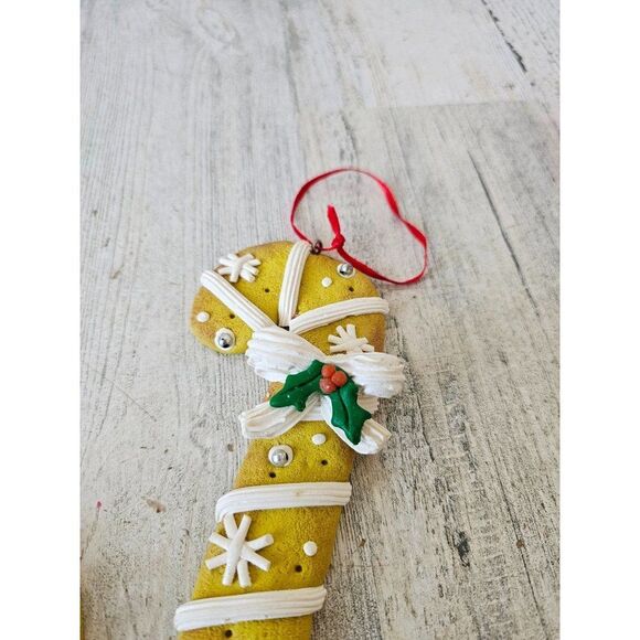 Vintage cookie candy cane heart present ornament lot clay set Xmas tree - Picture 4 of 13